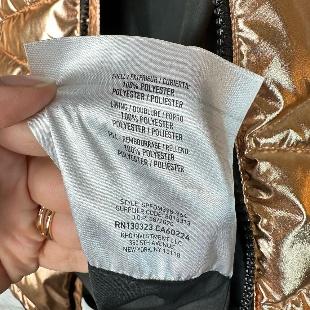 Spyder Coat Alyce Puffer Jacket Thermaweb Metallic Hooded Outdoor Rose Gold L - Picture 9 of 13